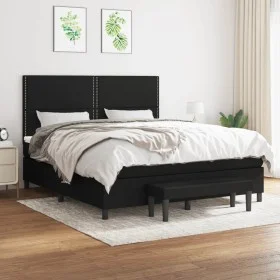 Box spring bed with black fabric mattress 180x200 cm by , Beds and slatted bases - Ref: Foro24-3136535, Price: 623,15 €, Disc...