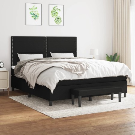 Boxspringbett mit schwarzer Stoffmatratze 180x200 cm von , Betten und Lattenroste - Ref: Foro24-3136535, Preis: 640,36 €, Rab...