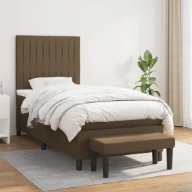 Boxspringbett mit dunkelbrauner Stoffmatratze 100x200 cm von , Betten und Lattenroste - Ref: Foro24-3136736, Preis: 392,98 €,...