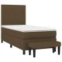 Box spring bed with dark brown fabric mattress 100x200 cm by , Beds and slatted bases - Ref: Foro24-3136736, Price: 392,98 €,...