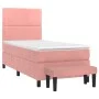 Box spring bed with pink velvet mattress 100x200 cm by , Beds and slatted bases - Ref: Foro24-3137772, Price: 337,26 €, Disco...