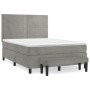 Box spring bed with light gray velvet mattress 140x190 cm by , Beds and slatted bases - Ref: Foro24-3137779, Price: 544,79 €,...