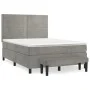Cama box spring con colchón terciopelo gris claro 140x190 cm de , Camas y somieres - Ref: Foro24-3137779, Precio: 545,73 €, D...