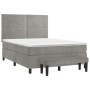 Cama box spring con colchón terciopelo gris claro 140x190 cm de , Camas y somieres - Ref: Foro24-3137779, Precio: 545,17 €, D...