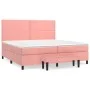 Box spring bed with pink velvet mattress 200x200 cm by , Beds and slatted bases - Ref: Foro24-3137808, Price: 666,08 €, Disco...