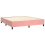 Cama box spring con colchón terciopelo rosa 200x200 cm