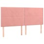 Cama box spring con colchón terciopelo rosa 200x200 cm