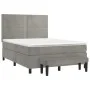 Box spring bed with light gray velvet mattress 140x200 cm by , Beds and slatted bases - Ref: Foro24-3137785, Price: 501,62 €,...