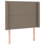 Cama box spring colchón y luces LED gris taupe 80x200 cm