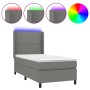Box spring bed mattress and LED lights dark gray fabric 90x190 cm by , Beds and slatted bases - Ref: Foro24-3138198, Price: 3...