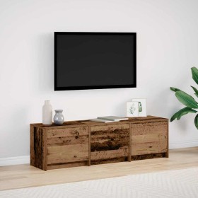 Gabinete de TV con LEDs Madera envejecida 140 x 34 x 40 cm en Muebles TV | Comprar online en Foro24