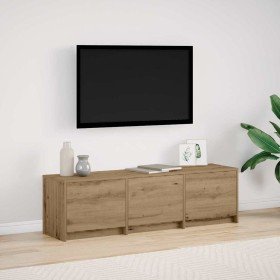 Gabinete de TV con LEDs Roble Artesanal 140 x 34 x 40 cm en Muebles TV | Comprar online en Foro24