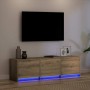 Gabinete de TV con LEDs Roble Artesanal 140 x 34 x 40 cm en Muebles TV | Comprar online en Foro24
