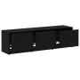 Gabinete de TV con LEDs con cajón Roble Negro 140 x 34 x 40 cm en Muebles TV | Comprar online en Foro24