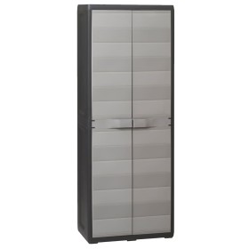 Armario de jardín con 3 estantes negro y gris by vidaXL, Lockers and storage cabinets - Ref: Foro24-43703, Price: 165,88 €, D...