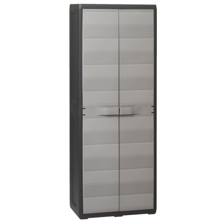 Armario de jardín con 3 estantes negro y gris by vidaXL, Lockers and storage cabinets - Ref: Foro24-43703, Price: 165,88 €, D...