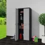 Armario de jardín con 3 estantes negro y gris by vidaXL, Lockers and storage cabinets - Ref: Foro24-43703, Price: 161,69 €, D...