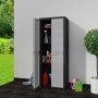 Armario de jardín con 3 estantes negro y gris by vidaXL, Lockers and storage cabinets - Ref: Foro24-43703, Price: 165,88 €, D...