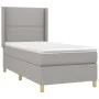 Box spring bed mattress and LED lights light gray fabric 90x200 cm by , Beds and slatted bases - Ref: Foro24-3138765, Price: ...