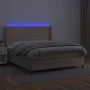 Box spring bed LED mattress synthetic leather cappuccino 180x200cm by , Beds and slatted bases - Ref: Foro24-3139342, Price: ...