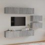 Set de muebles para TV 6 pzas madera contrachapada gris Sonoma