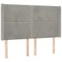Box spring bed with mattress and LED light gray velvet 140x190 cm by , Beds and slatted bases - Ref: Foro24-3139499, Price: 5...