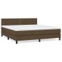Cama box spring con colchón tela marrón oscuro 160x200 cm de , Camas y somieres - Ref: Foro24-3139988, Precio: 488,13 €, Desc...