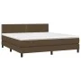 Box spring bed with dark brown fabric mattress 160x200 cm by , Beds and slatted bases - Ref: Foro24-3139988, Price: 474,97 €,...