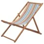 Folding beach chair fabric and multicolored wooden structure by vidaXL, Garden chairs - Ref: Foro24-44002, Price: 66,45 €, Di...