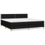 Cama box spring con colchón tela negro 200x200 cm