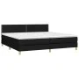 Box spring bed with black fabric mattress 200x200 cm by , Beds and slatted bases - Ref: Foro24-3140563, Price: 566,41 €, Disc...
