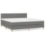 Box spring bed with dark gray fabric mattress 180x200 cm by , Beds and slatted bases - Ref: Foro24-3140554, Price: 568,88 €, ...