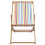 Folding beach chair fabric and multicolored wooden structure by vidaXL, Garden chairs - Ref: Foro24-44002, Price: 55,96 €, Di...