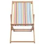 Folding beach chair fabric and multicolored wooden structure by vidaXL, Garden chairs - Ref: Foro24-44002, Price: 66,45 €, Di...