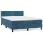 Box spring bed with dark blue velvet mattress 140x200 cm by , Beds and slatted bases - Ref: Foro24-3141249, Price: 414,72 €, ...