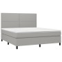 Cama box spring con colchón tela gris claro 160x200 cm de , Camas y somieres - Ref: Foro24-3141705, Precio: 538,73 €, Descuen...