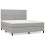 Box spring bed with light gray fabric mattress 180x200 cm by , Beds and slatted bases - Ref: Foro24-3141713, Price: 564,13 €,...