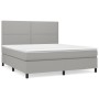 Cama box spring con colchón tela gris claro 180x200 cm de , Camas y somieres - Ref: Foro24-3141713, Precio: 574,36 €, Descuen...