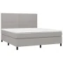 Box spring bed with light gray fabric mattress 180x200 cm by , Beds and slatted bases - Ref: Foro24-3141713, Price: 564,13 €,...