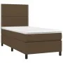 Box spring bed with dark brown fabric mattress 90x200 cm by , Beds and slatted bases - Ref: Foro24-3141668, Price: 313,96 €, ...