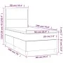 Box spring bed with light gray fabric mattress 90x190 cm by , Beds and slatted bases - Ref: Foro24-3142217, Price: 304,57 €, ...