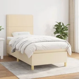 Boxspringbett mit cremefarbener Stoffmatratze 90x190 cm von , Betten und Lattenroste - Ref: Foro24-3142222, Preis: 329,59 €, ...