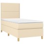 Box spring bed with cream fabric mattress 90x190 cm by , Beds and slatted bases - Ref: Foro24-3142222, Price: 338,15 €, Disco...
