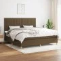 Box spring bed with dark brown fabric mattress 200x200 cm by , Beds and slatted bases - Ref: Foro24-3142524, Price: 646,49 €,...
