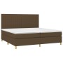 Box spring bed with dark brown fabric mattress 200x200 cm by , Beds and slatted bases - Ref: Foro24-3142524, Price: 654,88 €,...