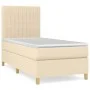 Box spring bed with cream fabric mattress 80x200 cm by , Beds and slatted bases - Ref: Foro24-3142454, Price: 323,57 €, Disco...