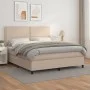 Cama box spring con colchón cuero sintético capuchino 180x200cm de , Camas y somieres - Ref: Foro24-3142802, Precio: 627,11 €...