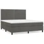 Box spring bed with dark gray velvet mattress 160x200 cm by , Beds and slatted bases - Ref: Foro24-3142972, Price: 501,04 €, ...