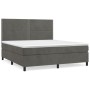 Cama box spring con colchón terciopelo gris oscuro 160x200 cm de , Camas y somieres - Ref: Foro24-3142972, Precio: 514,07 €, ...