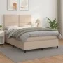 Cama box spring con colchón cuero sintético capuchino 140x200cm de , Camas y somieres - Ref: Foro24-3142790, Precio: 485,89 €...
